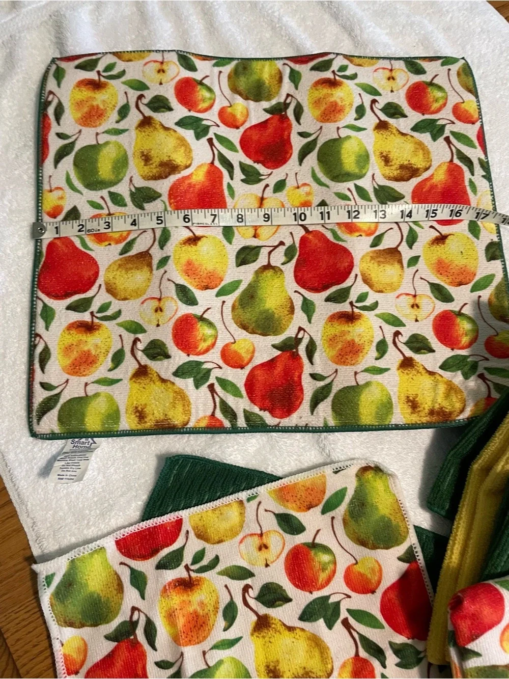 Fruit Print Kitchen Towel Set - Red, Green, Yellow